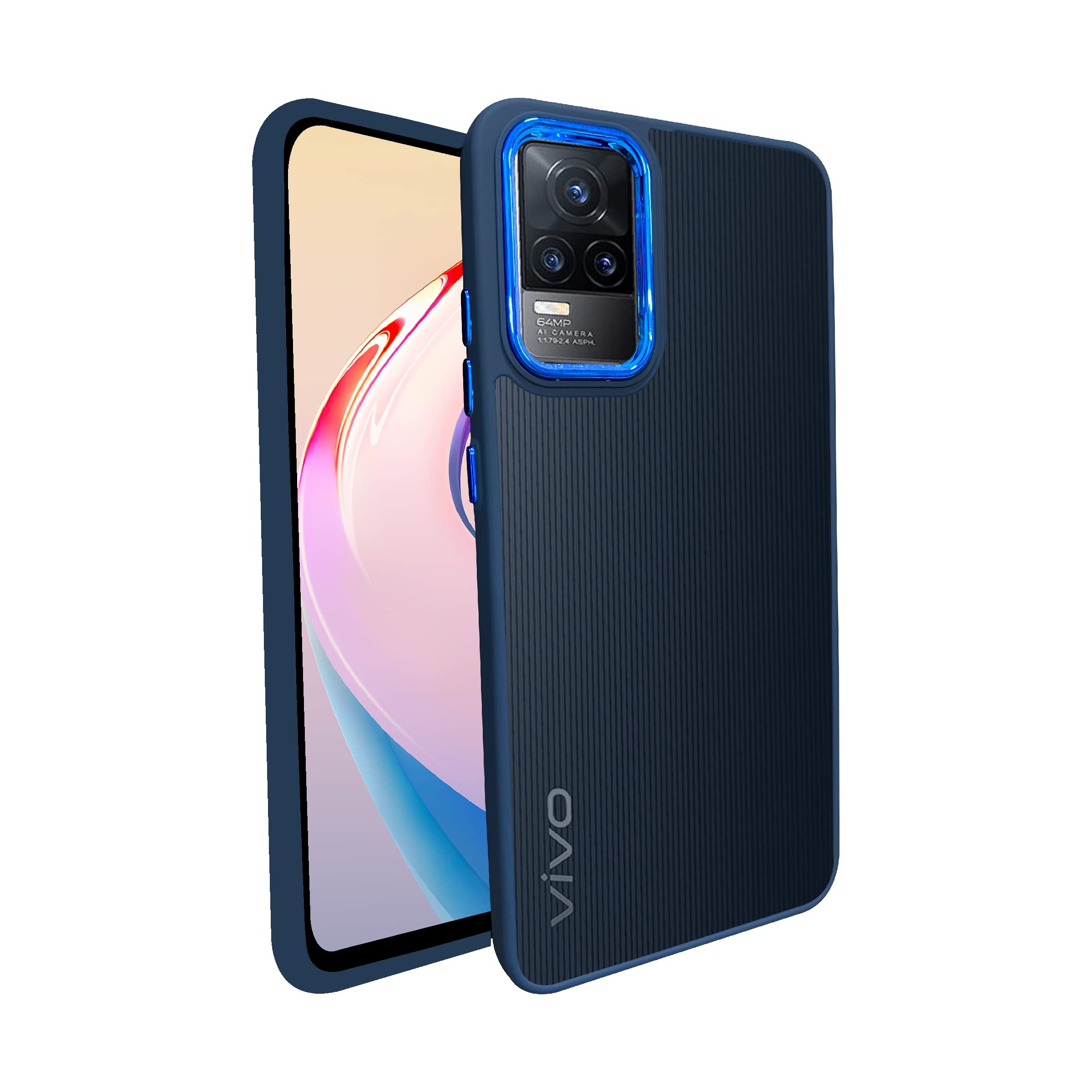 A rtistque Frosted Translucent Back Cover Case for Vivo Y73 | Electroplated Chrome Ring | Raised Camera Edges for Protection | Smooth Sides TPU - Blue (B0BY2FLPHS) Amazon Price History, Amazon Price Tracker