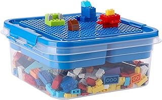 OGANAZI Bandeja de clasificación de ladrillos para pequeños accesorios de construcción entrelazados, color azul