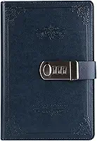Notebook Digital Senha Retrô Privacidade Diários Combinação Fechadura Diário de Couro Bloqueio Diário de Bloqueio, Azul
