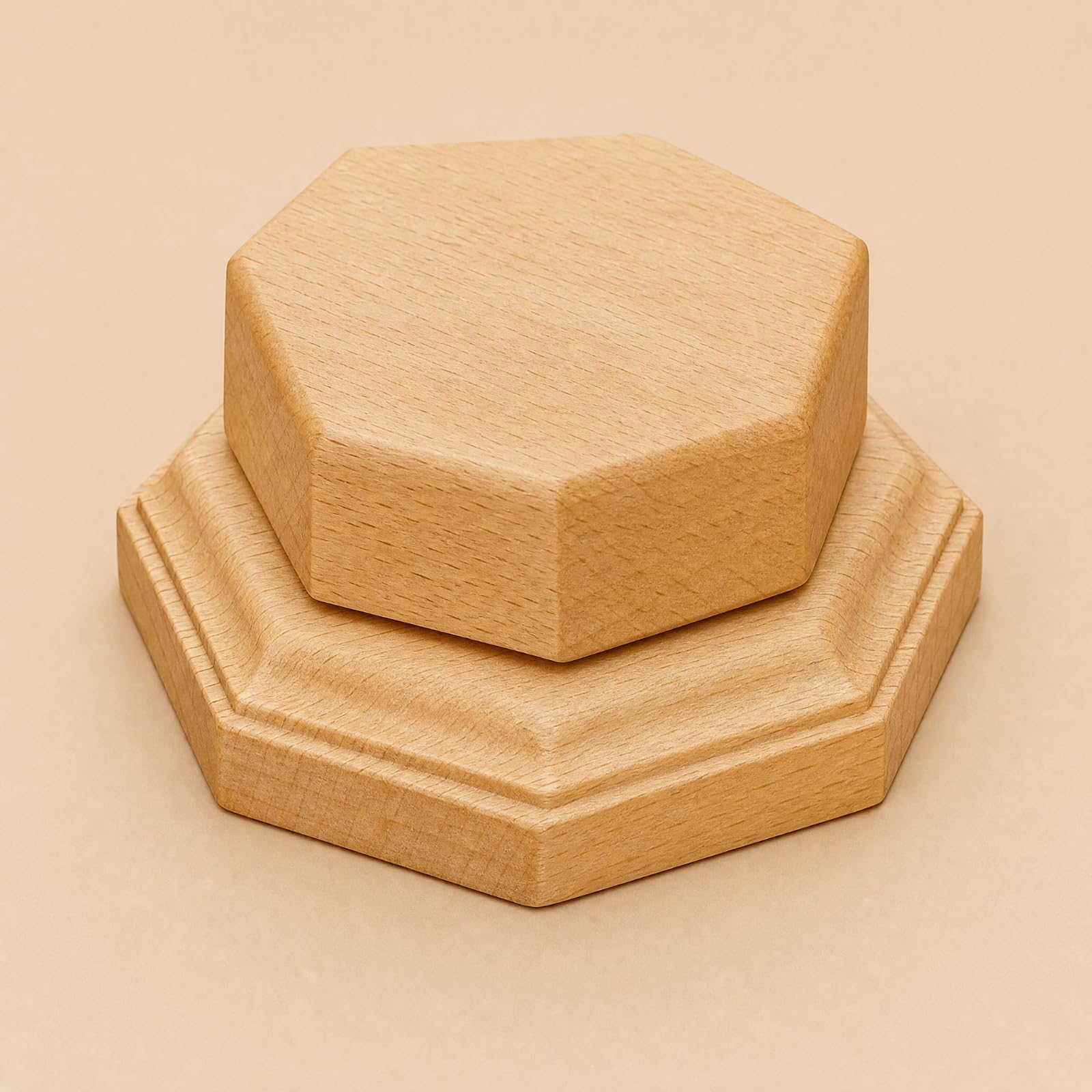 Achtkantig Präsentationssockel aus niedrig zweistufig Ausstellungsständ aus Massiv kompakt ständ für Eingangsbeich, 16x16cm