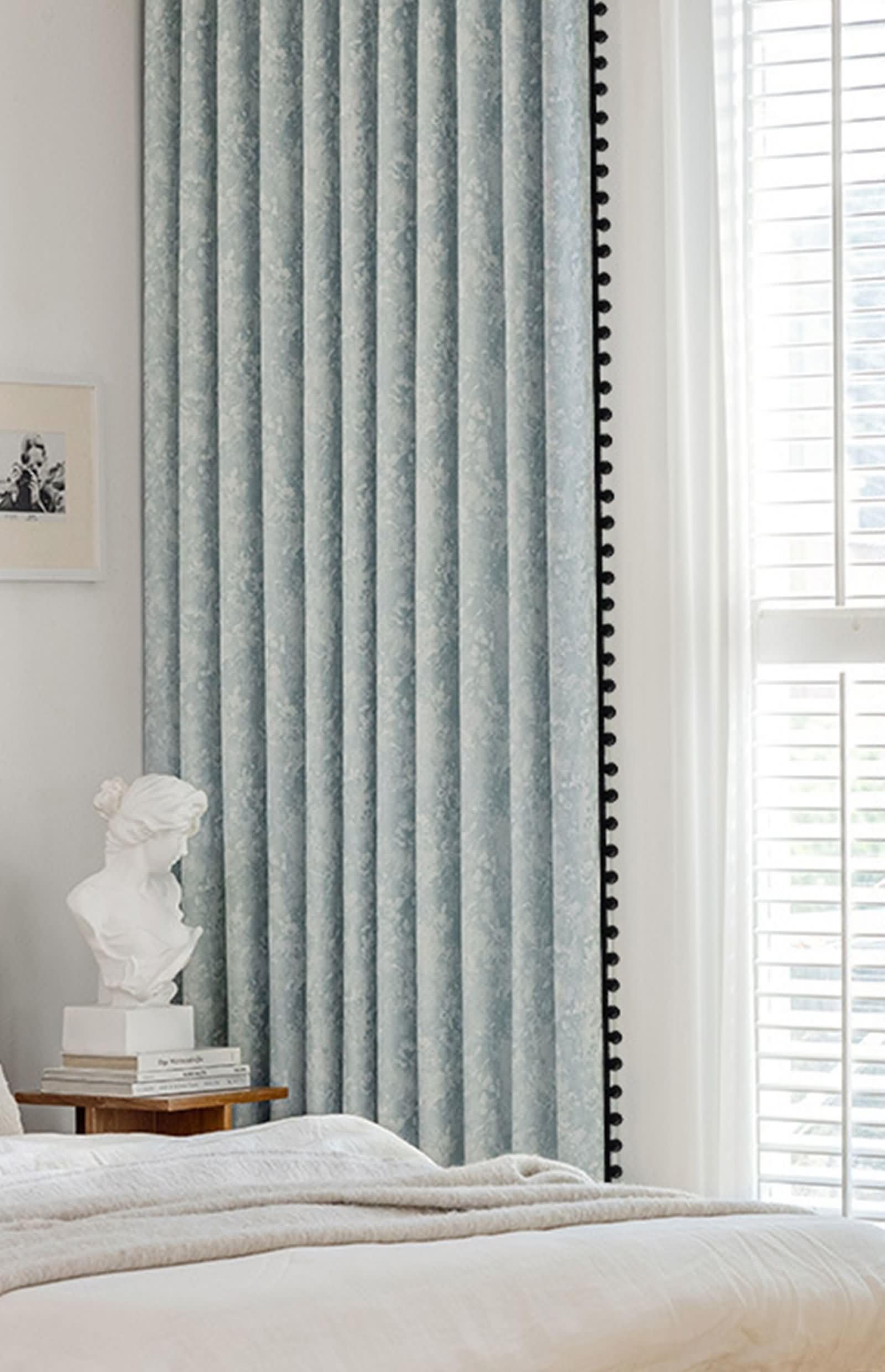 Rideau salon decoratif jacquard à fleurs pour illuminer votre intérieur Beydodo