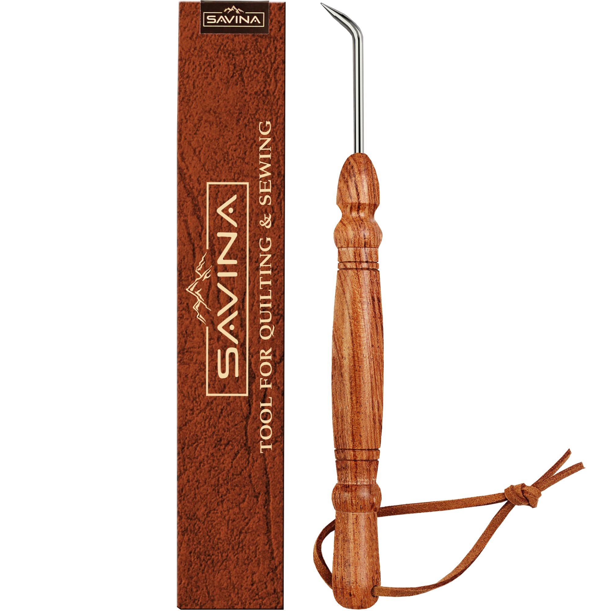 Savina Knitting Loom Hook Accessories for DIY and Crochet. Handcrafted Wooden Handle & Designed for Knitters Need. Knitting Tool for Making Hats, Scarves, Socks & Sweaters