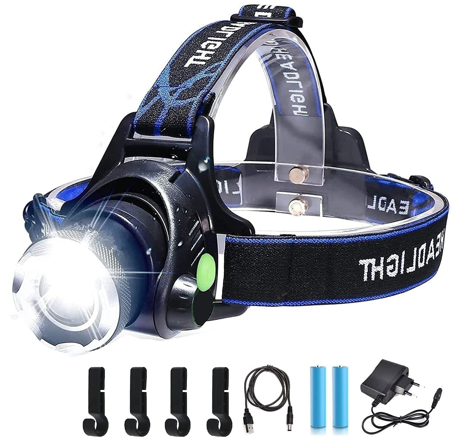 LED Headlamp with All Perspectives Induction, Lightweight Head Lights, Weatherproof, Rechargeable Head Lamp for Running Camping, Outdoor Headlight (4Pcs Helmet Light Clips) (Single Light Headlamp) (B0C6V6PHDD) Amazon Price History, Amazon Price Tracker