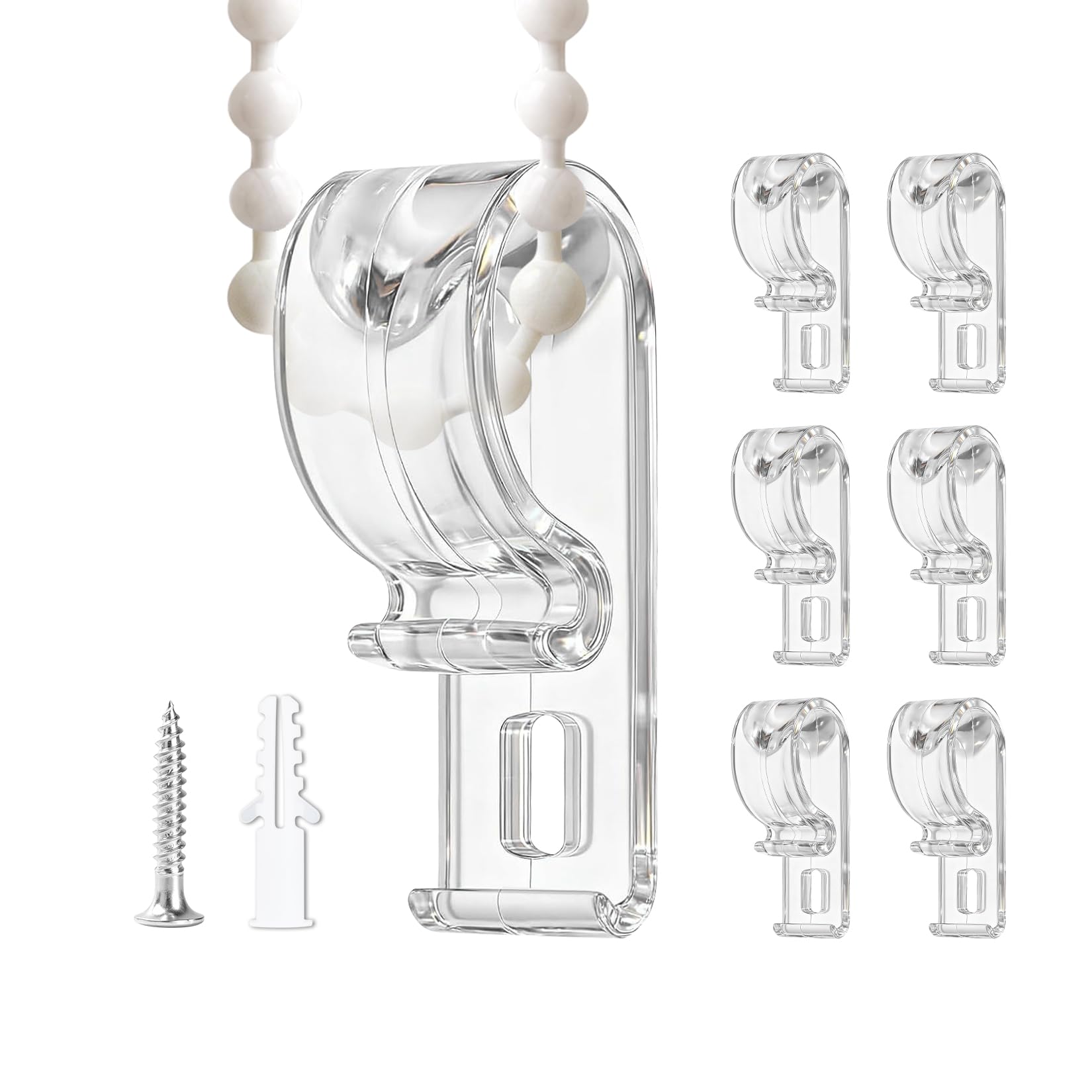 12 Sets Clear Roman Blind Clips, Plastic Roller Roman Blind P Clip