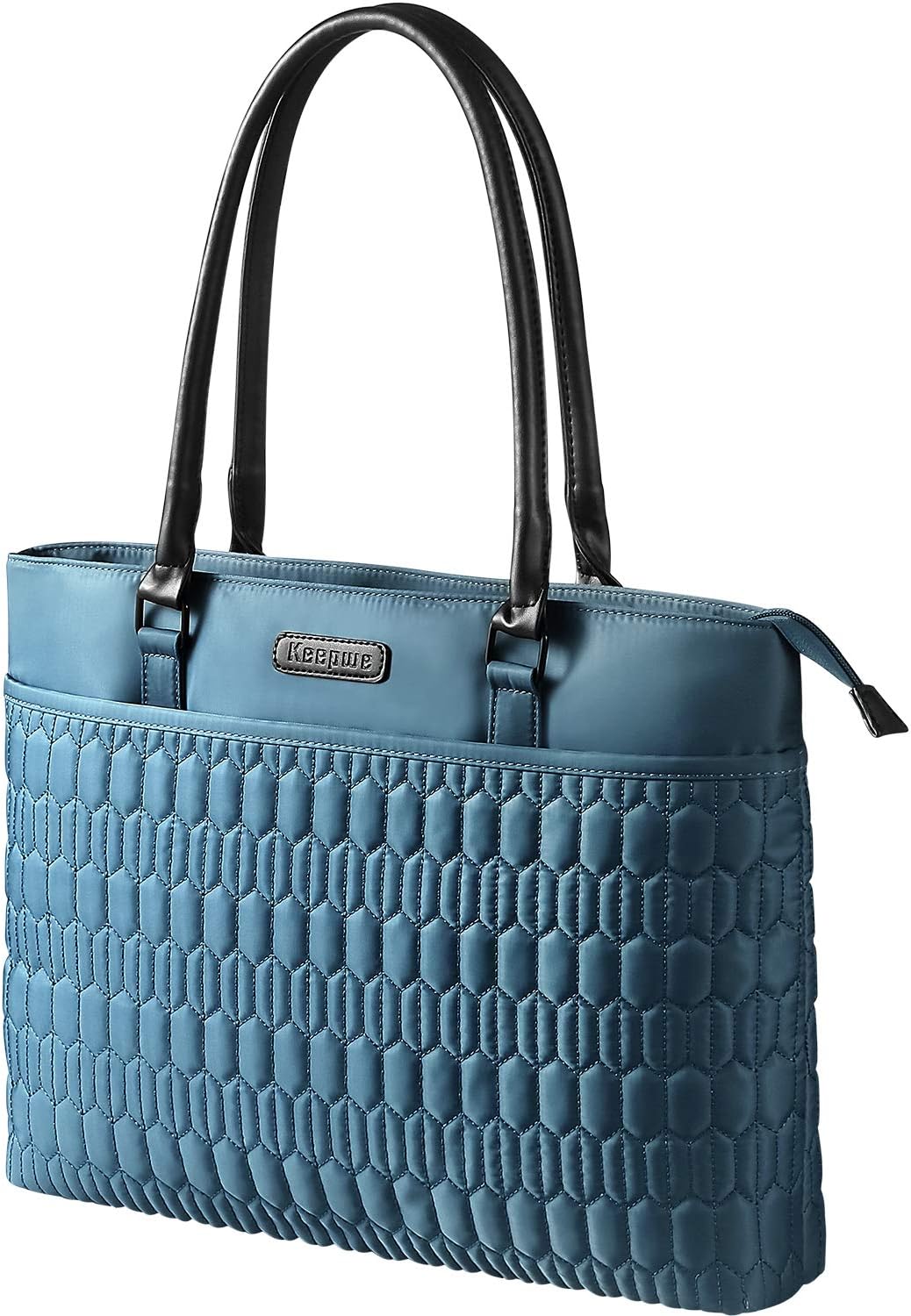 Laptop Bag, 15.6 inch Lightweight Womens Laptop Bag, Water Resistant Nylon Well-Padded Laptop Tote Bag for Women, Business, Work, Travel, Shopping by Keepwe (Blue)