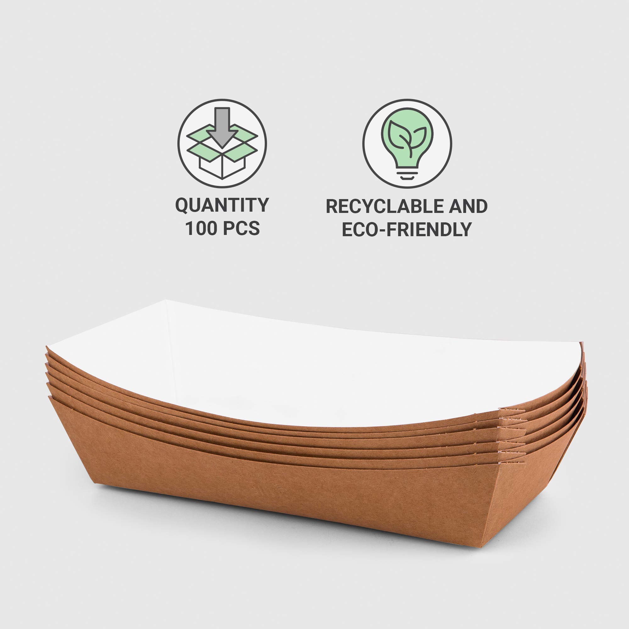 Vassoi In Carta Kraft 800 Ml - 100 Pezzi, Biodegradabili, Per Alimenti Da Asporto - Foto 9