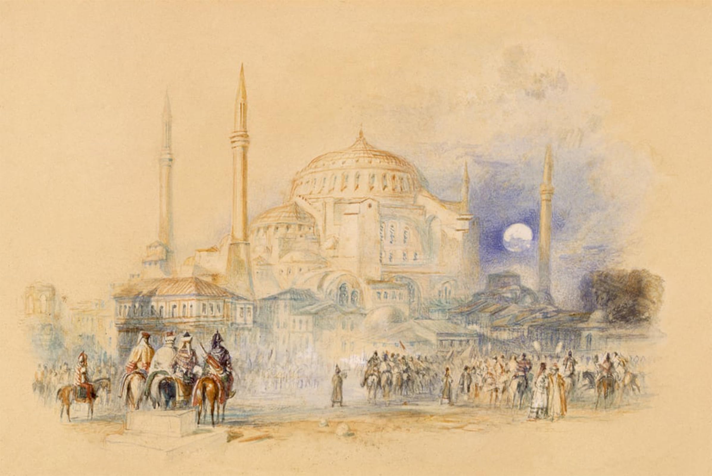 SERENDIPITP Vintage Picture Print on Canvas Wall Art Poster Hagia Sofia by Mallord William Turner Artwork Print Poster for Wall Decor 60x90cm