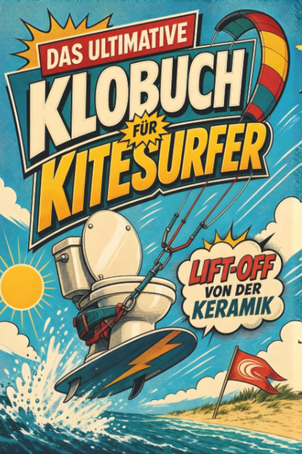 Das ultimative Klobuch für Kitesurfer: Lift-off von der Keramik. Lustiges Geschenk für Fans von Kitesurfen, Lift-off und Windfenster