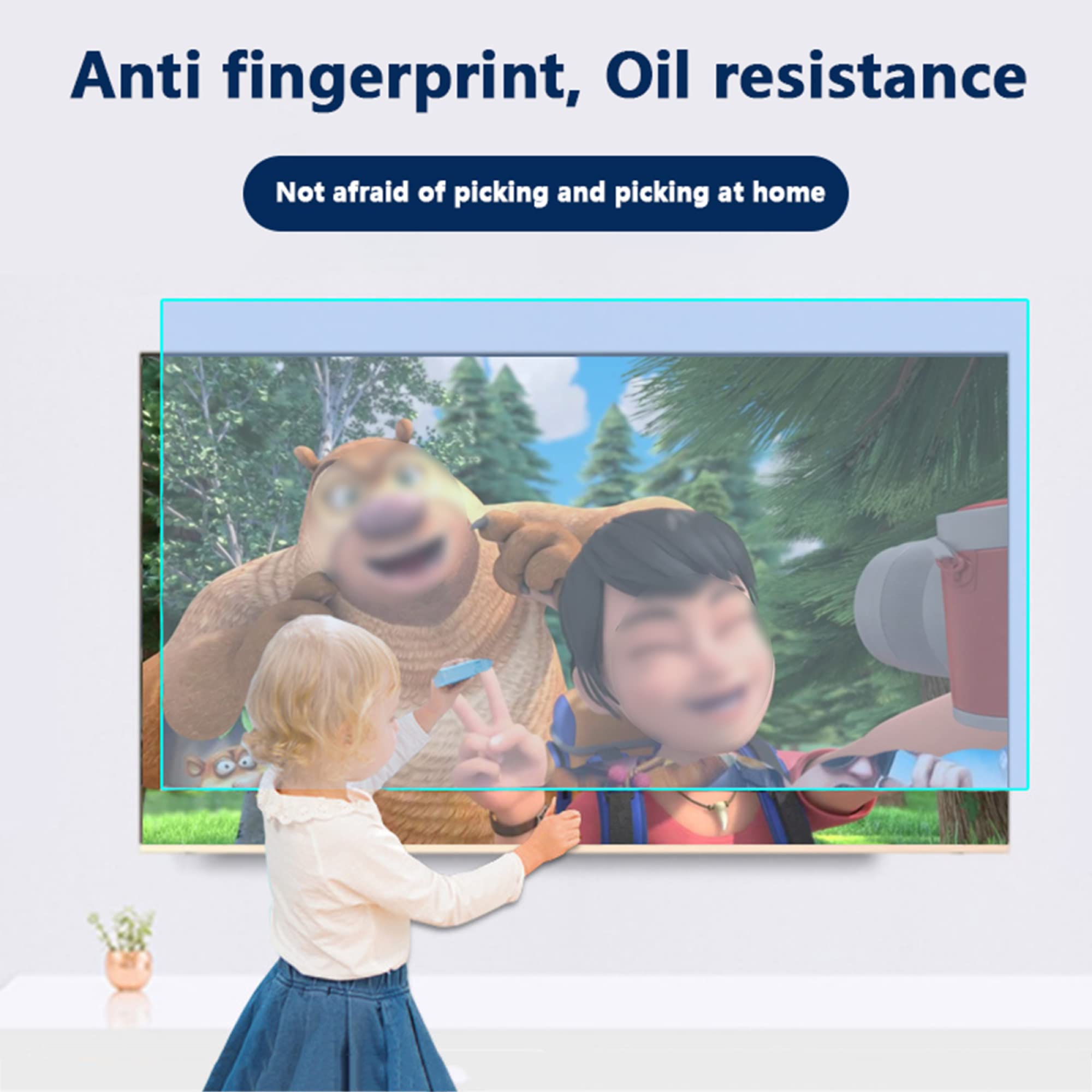 50 Pulgadas Protector de Pantalla de TV Anti UV, Luz Anti-Azul Mate Antideslumbrante Protección para los Ojos Película Ultra Transparente Aliviar la Fatiga Ocular para LCD, LED
