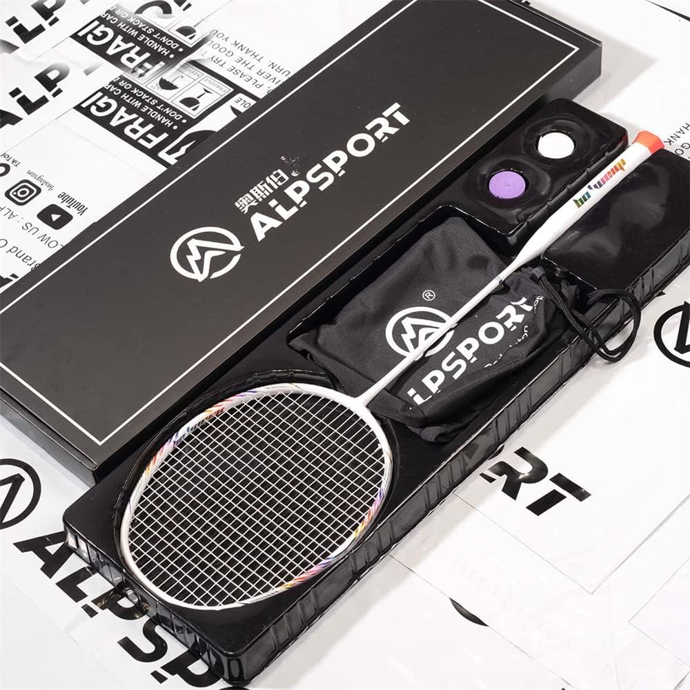 BBQ2.0 8U G5 65g Super Light 100% Full Carbon Fiber Raket Professional Badminton Racket with Free String Bag (1pcs White Boxed)