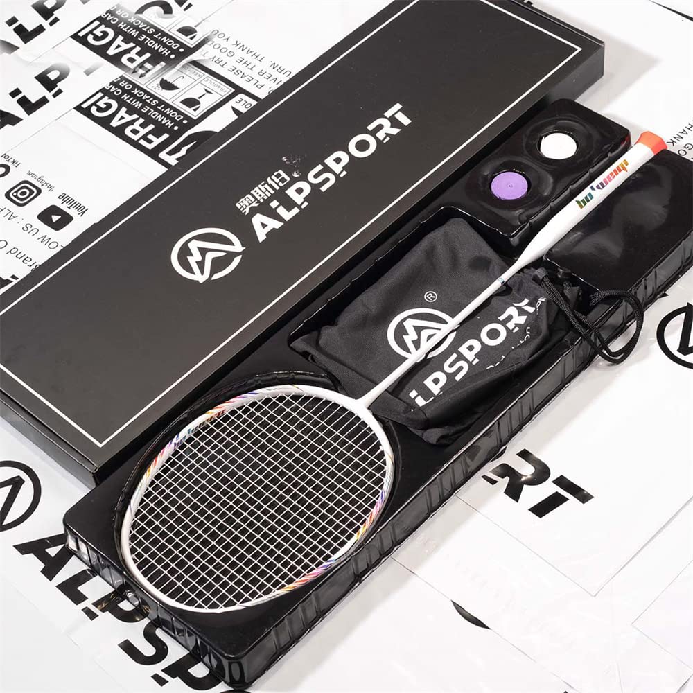 BBQ2.0 8U G5 65g Super Light 100% Full Carbon Fiber Raket Professional Badminton Racket with Free String Bag (1pcs White Boxed)