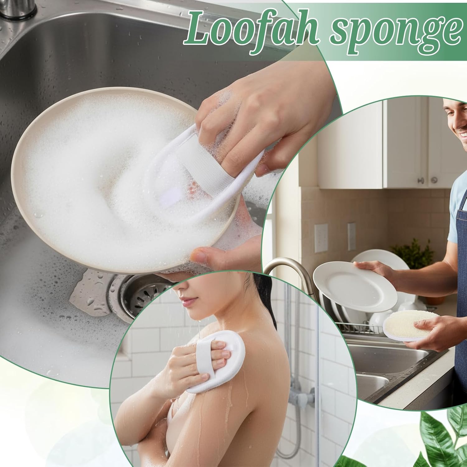 50 Pcs Exfoliating Loofah Pads Bulk, Exfoliating Body Scrubber Natural Luffa Loofah Sponge Pad for Men Women Spa Bath Shower - Image 7