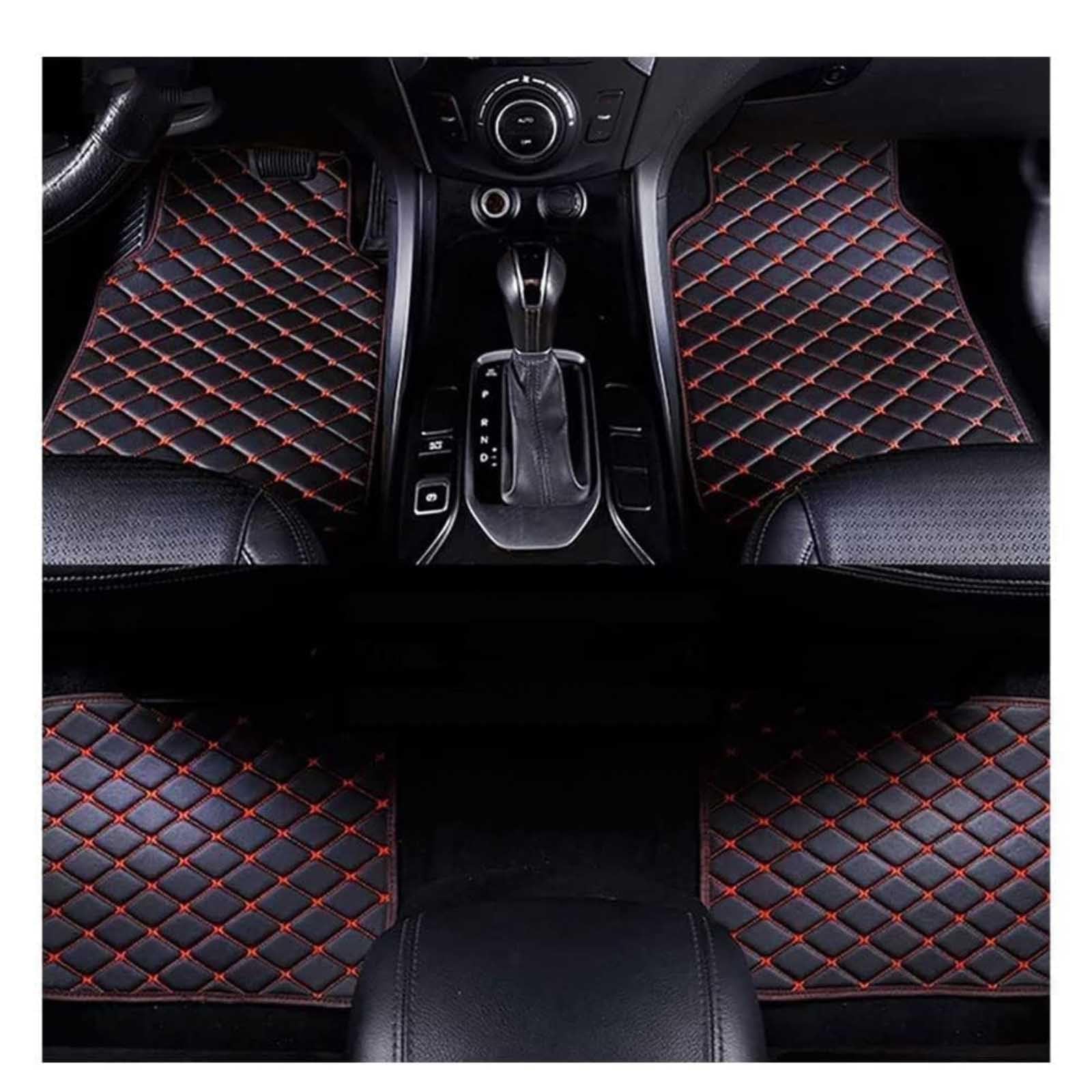 Car Floor Mats for HAVAL H6 2018-2020, Custom Water Proof All Weather Row Auto Coverage Carpet Protection Scratch Resistant Anti-Slip,Black-Red