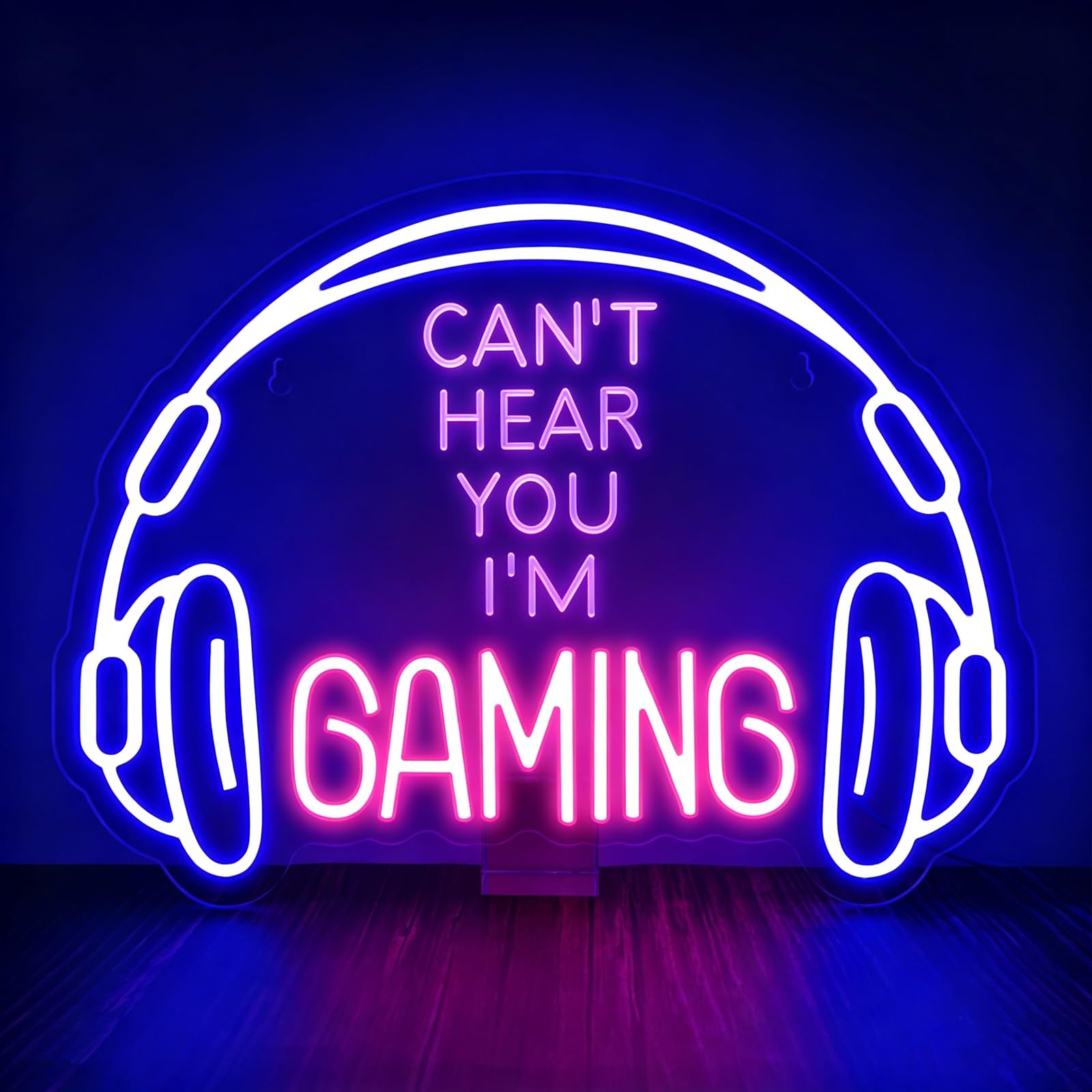 Can't Hear You I'm Gaming LED Lights,Gaming Headset Neon Light Sign for Game Room Zone Bedroom Club Party Man Cave,Game Neon Sign Dimmable Gift for Gamer Boys Teen Men Women USB Powered(15.8"*11.8") — image 1