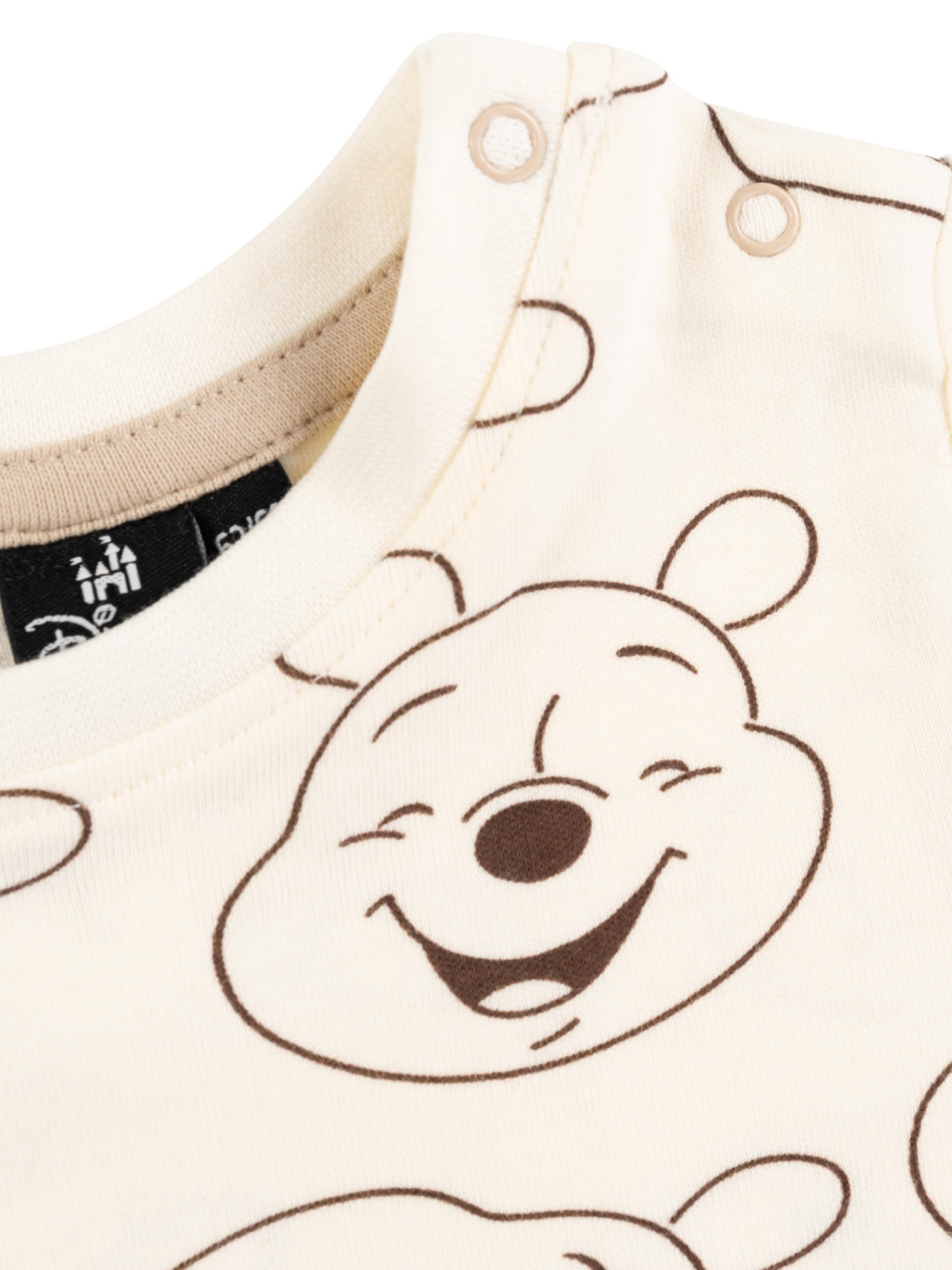Disney Lot de 2 t-shirts Winnie l'ourson pour bébé garçon et fille – Manches courtes – Beige