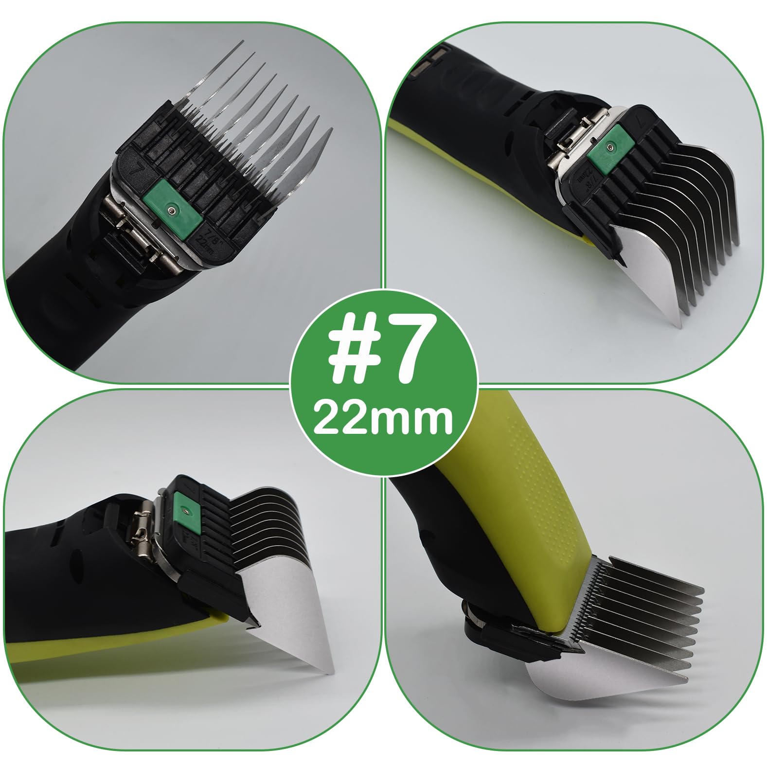 Peignes Guides Professionnels en Acier Inoxydable Type A5 16/19/22/25mm 5/8" 3/4" 7/8" 1" Compatibles Wahl KM2/5/10 Andis AG/BG Oster A5/A6