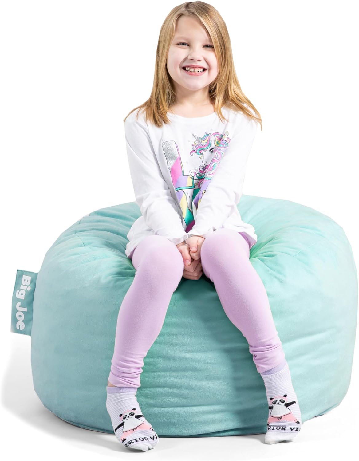 Big Joe Fuf Small Foam Bean Bag Chair, Turquoise