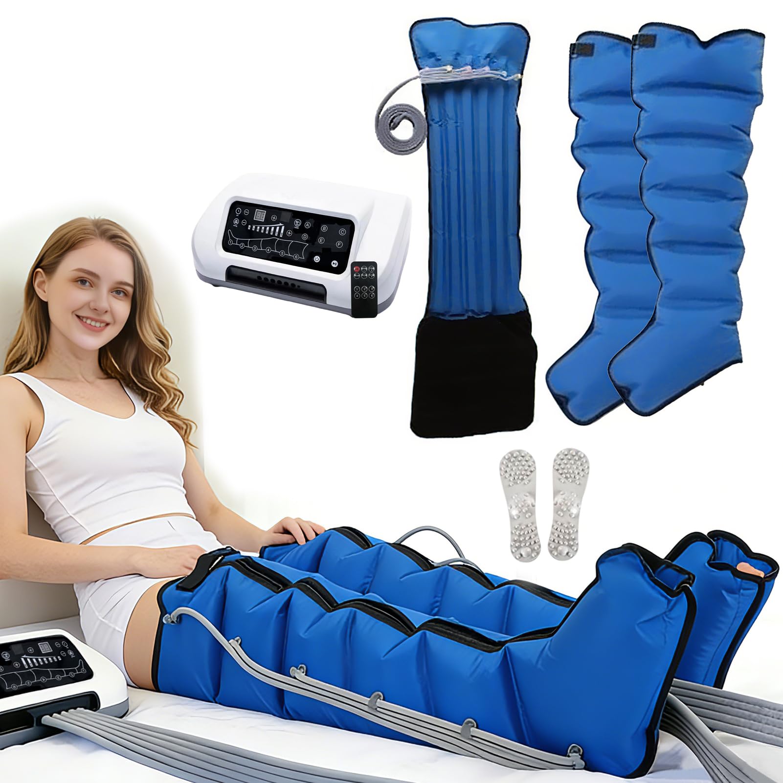 Pressoterapia Linfodrenaggio Per Casa Massaggiatore Gambe Pressoterapia Professionale 6 Camere Circolazione Sanguigna, Allevia Dolori Muscolari, Ideale Per Ufficio, Anziani E Sportivi