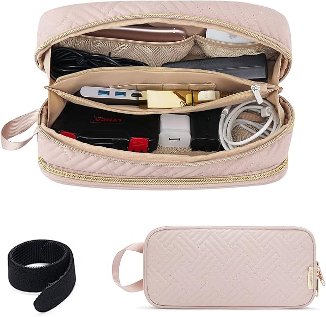 BAGSMART Cable Organiser Bag Travel Electronics Accessory Bag Portable Storage Bag Large Capacity for PC Charger, Cables, Adapters, Cards