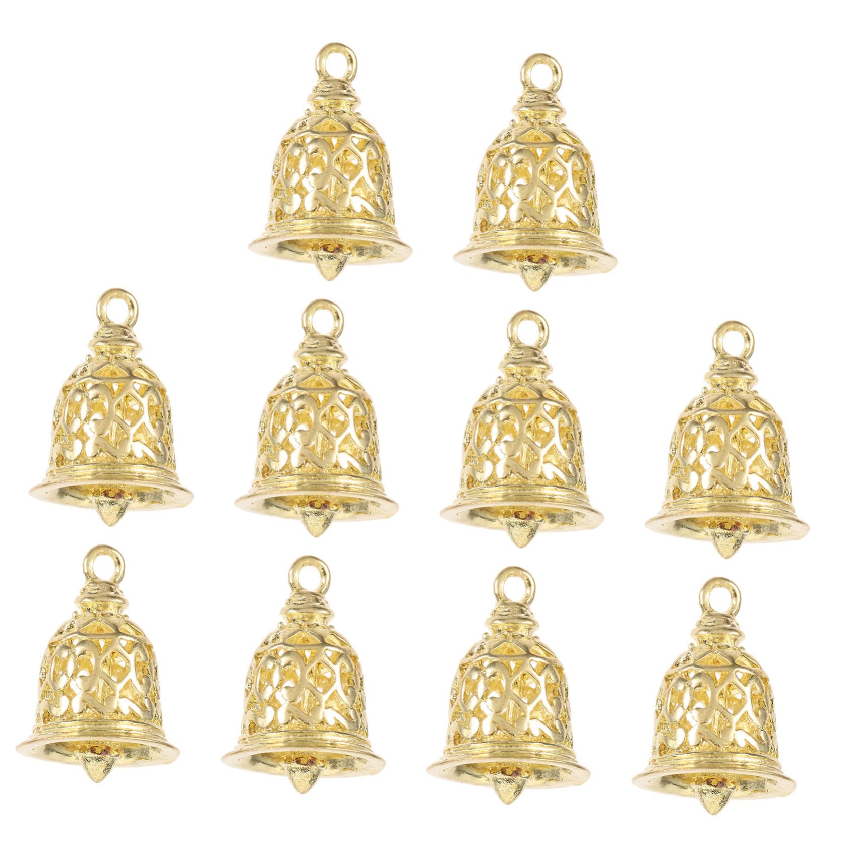 Lurrose 50pezzi Campane Decorative Ottone Pendenti per Abbigliamento e Borse Campane Vuote per Decorazioni Fai da Te Colore per Decorazioni Natalizie e Artigianato