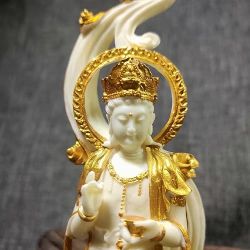 Miniatura 3 de Estatua de Quan Yin, estatua de la divinidad de Guan Yin Feng Shui, decoración de meditación Kuan Yin, decoración de oficina en casa