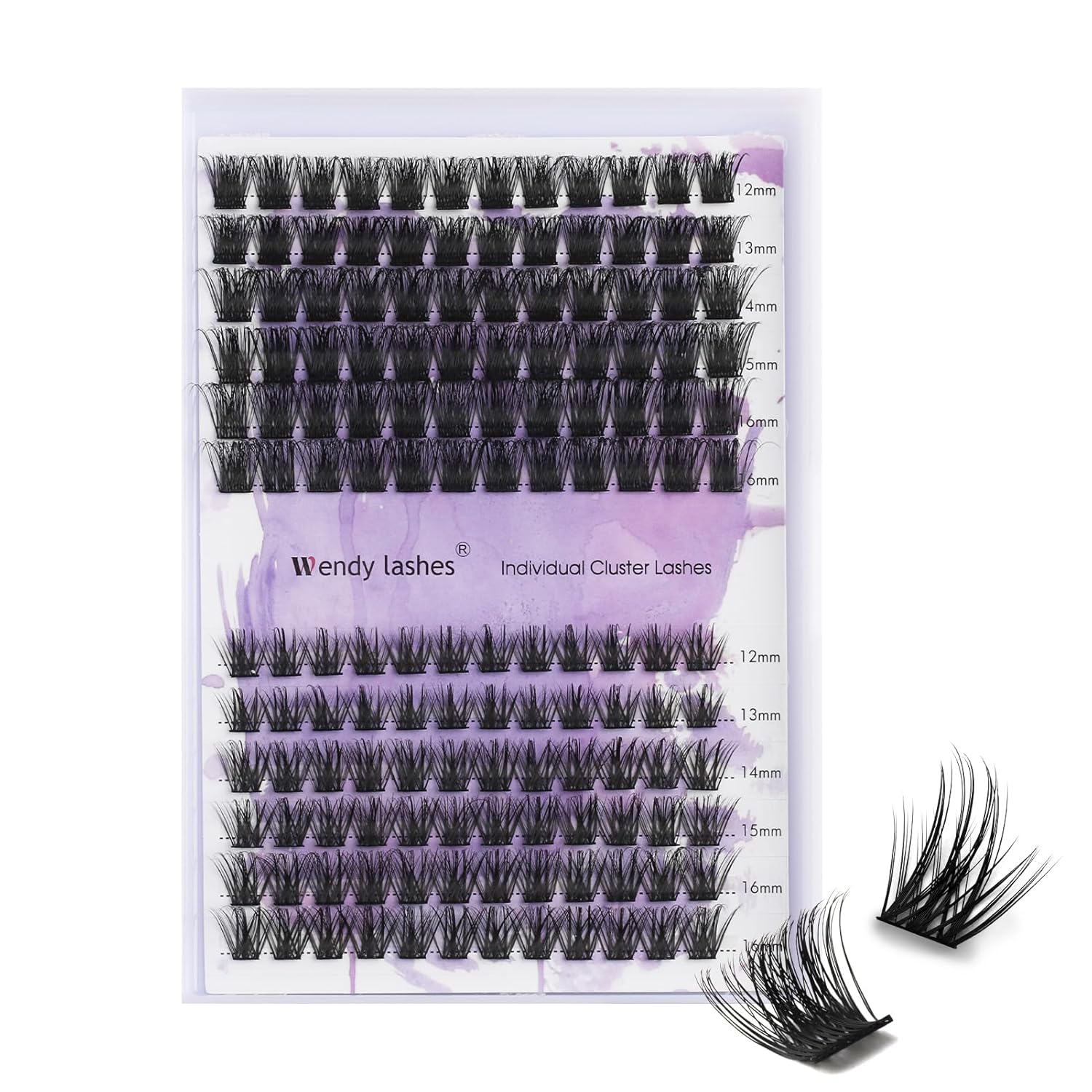 WENDY Lashes Clusters D Curl Lash Clusters DIY Eyelash Clusters 2 Styles 12-16mm Cluster Lashes Black Cluster Eyelash