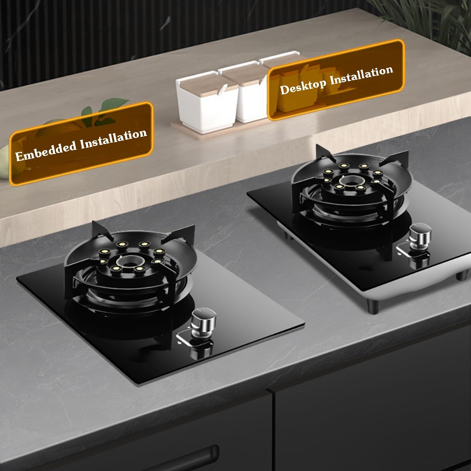 Cuisinière À Gaz 1 Brûleur, 5,2 KW, 9 Cavités, Plaque De Cuisson À Feu Vif, Brûleur Wok En Acier Inoxydable Et Vitrocéramique, Kit D'alimentation En Gaz NG/GPL(NG)