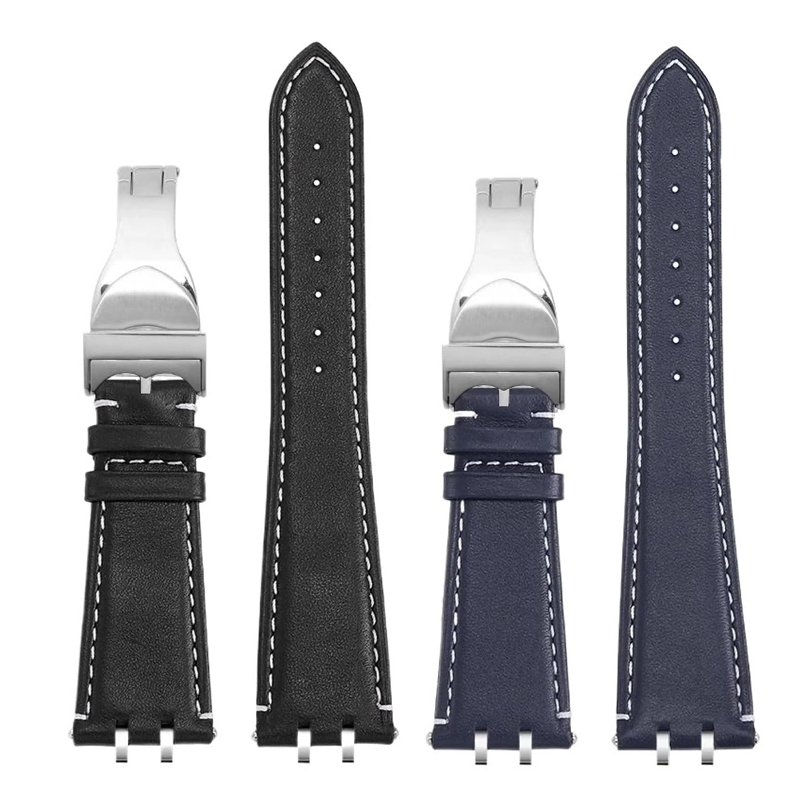 Compatible con Tudor Royal Series M28600 M28603 Correa de reloj de cuero de vaca Correa de reloj con extremo de acero Pulsera de esfera de 38 mm y 41 mm for hombre