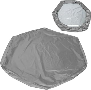 BORDSTRACT Sandbox Cover, Sandpit Cover Silver-Coated Fabric Hexagonal Beach Sandbox Canopy Sandpit Pool Cover for Kids Toy Protection Outdoor(Gray)