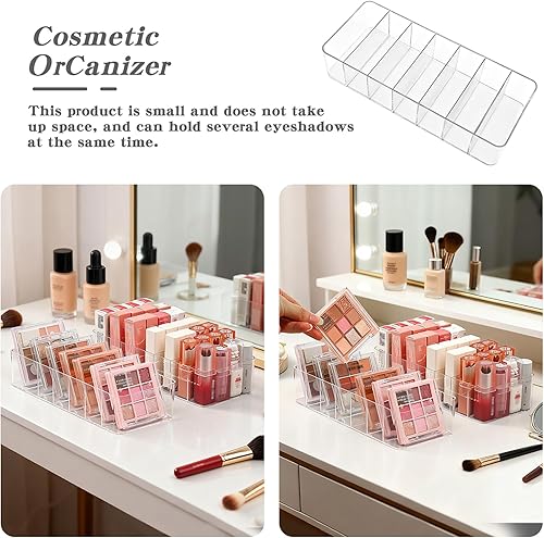 Miniatura 8 de Organizador de maquillaje acrílico transparente, organizador de baño de 7 secciones para cajón, vitrinas de cosméticos, resaltadores de rubores,