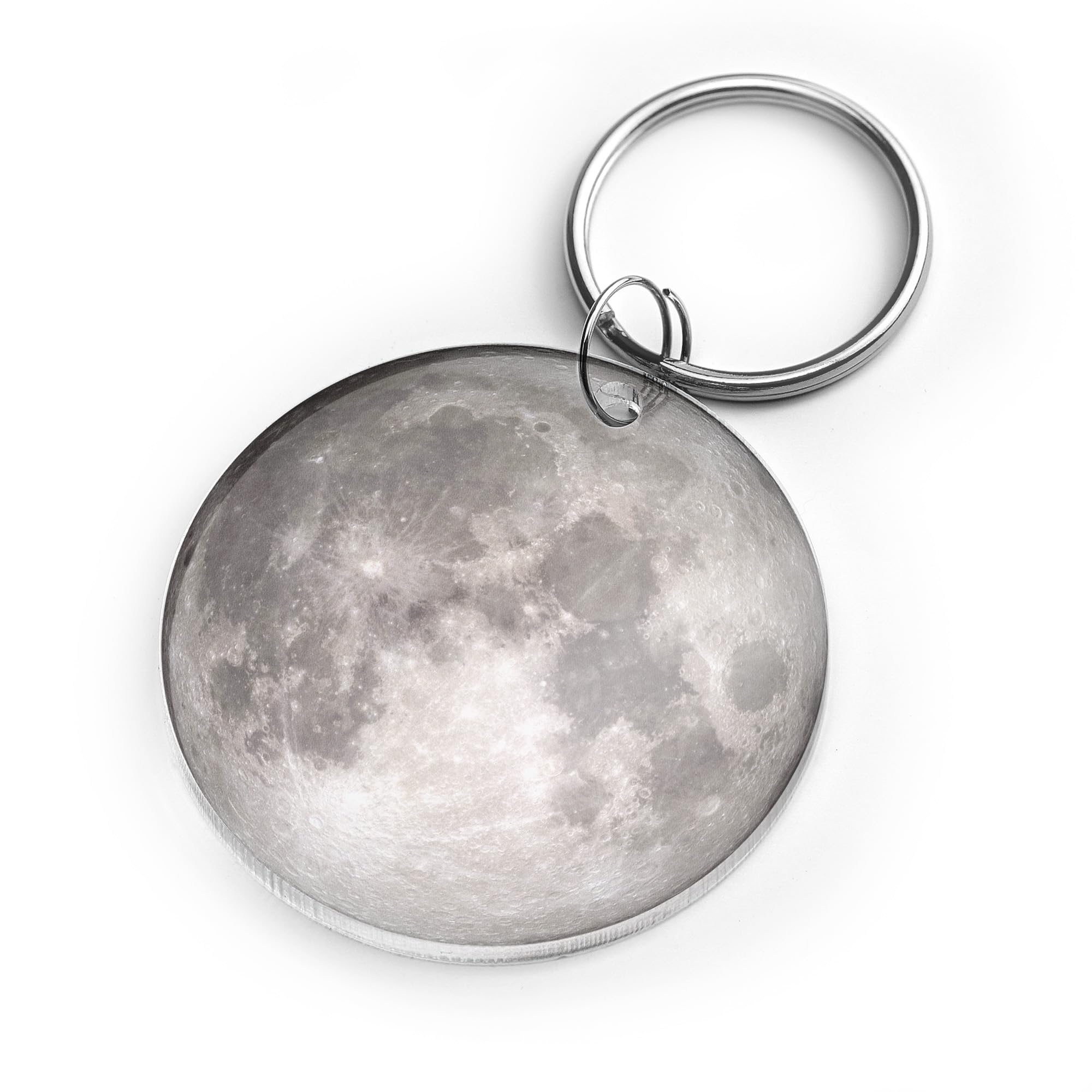 A1 Graphics Ltd Moon Keyring – Moon Acrylic Keychain, Space Themed Keyring, Gift for Astronomy Lovers (Circle)
