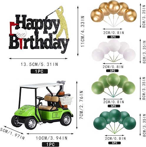 Miniatura 9 de MEMOVAN Decoraciones para tartas de golf, decoraciones para tartas de cumpleaños, mini carrito de golf, decoración de pasteles temáticos de golf con