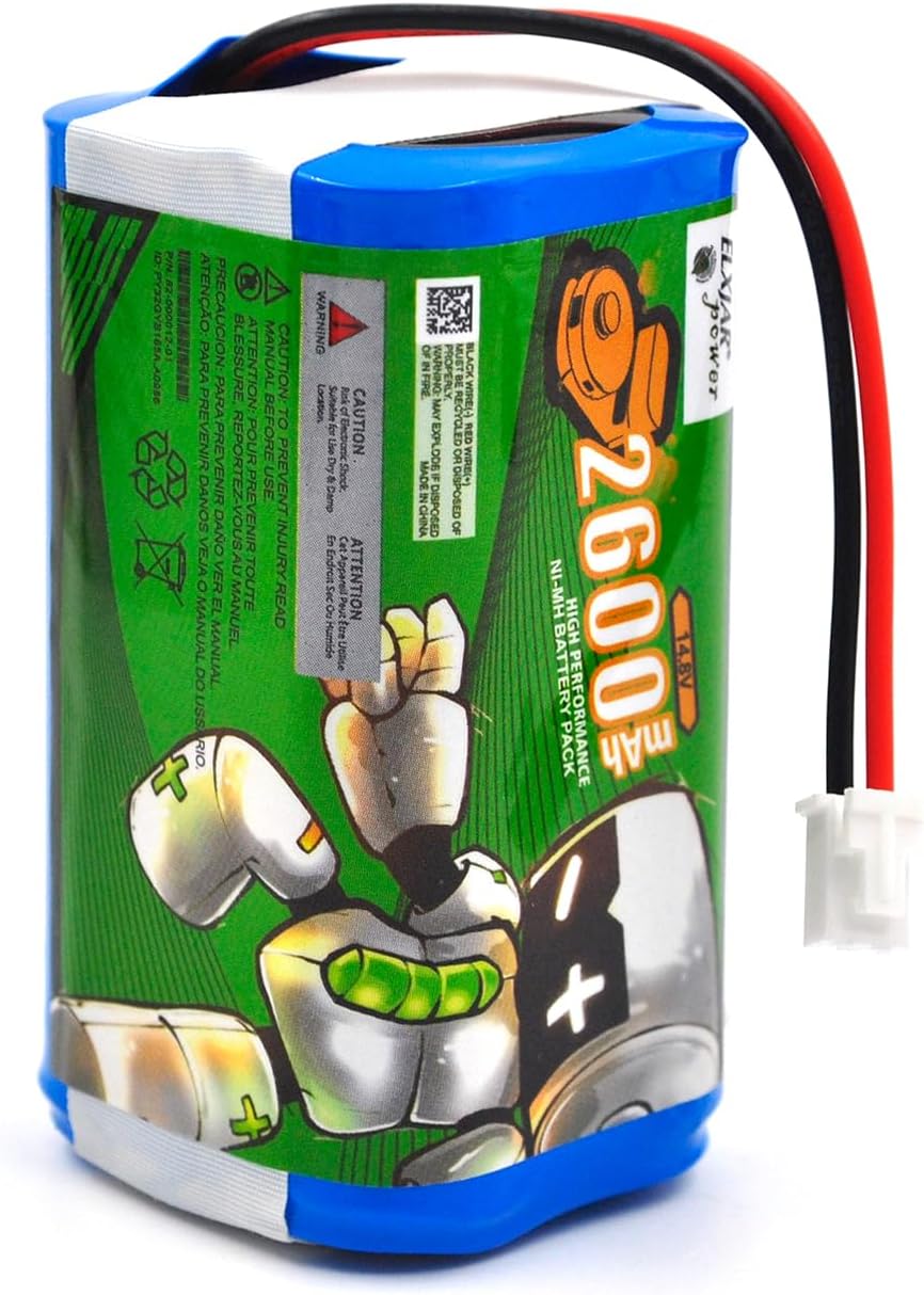 (2-Pack) 14.8V 2600mAh Li-ion Battery Replacement for Shark Ion R75 RV761 RV850C RV1000S UR1000SR RV101AE AV752 AV911S AV970 2-Prong Connector Robots