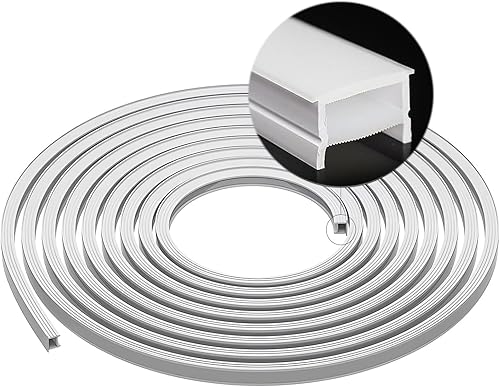 ZHAOLIGH - Sistema de canal LED de silicona, tubo flexible de 16.4 pies, 1.181 x 0.787 in, tubo flexible para luz de neón de bricolaje, tubo en
