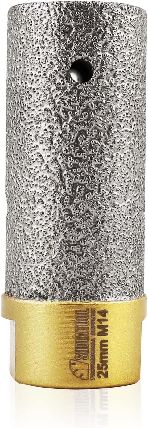 Diamond Finger Bit Milling bit M14 Thread Vacuum Brazed Enlarging and Shaping Round Bevel Existing Holes in Porcelain Hard Ceramic marble granite Diameter 25mm