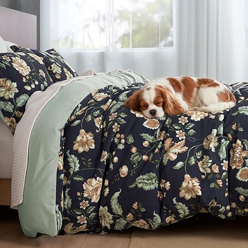 Miniatura 31 de PHF - Juego de funda de edredón de terciopelo auténtico tamaño individual, juego de funda de edredón ultra suave y transpirable de 2 piezas