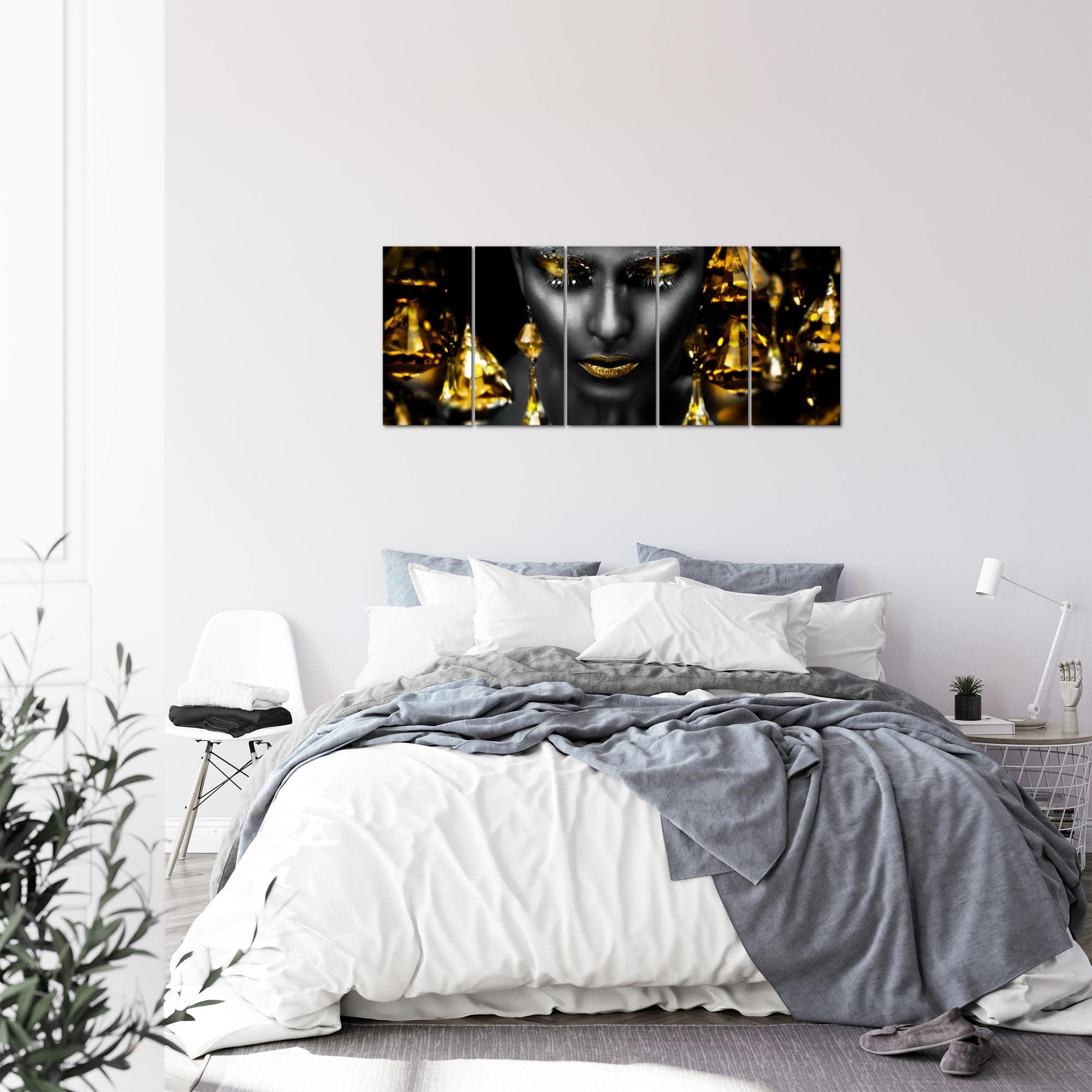 Quadro Donna Viso E Labbra Runa Art - Stampa Su Tela Non Tessuta 110g/m² Con Bordi Stampati - Decorazione Murale Per Soggiorno E Camera Da Letto 042156b - 2