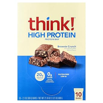 ThinkThin Protein Bars Brownie Crunch, 2.1 oz, 10 pk