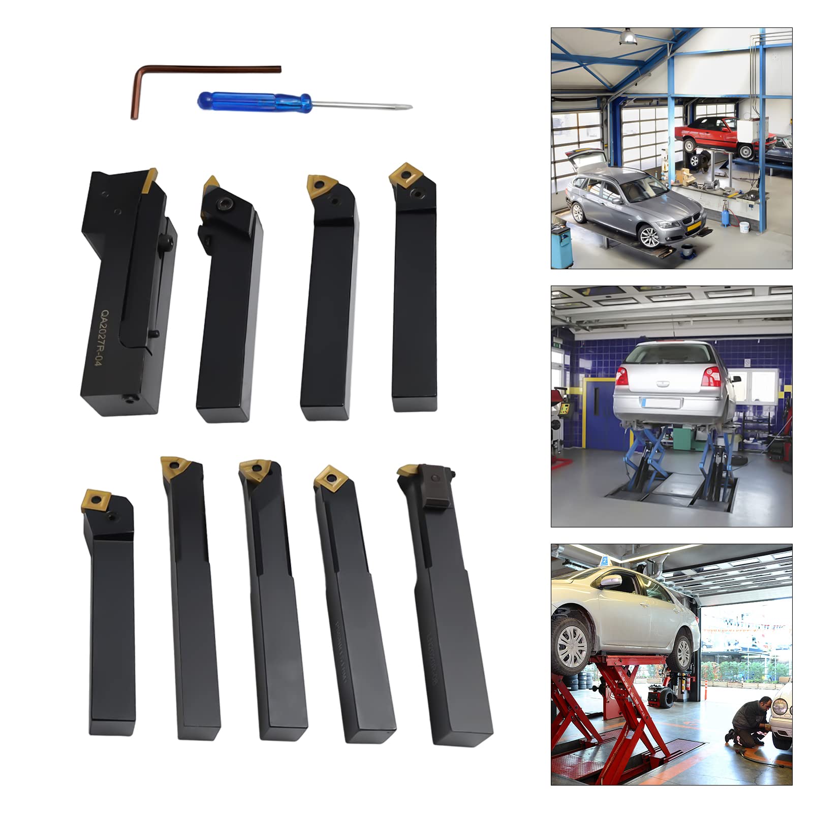 Drehmaschine Hartmetall Drehwerkzeuge 20mm Schaft Drehbank Set Bohrstange Drehwerkzeughalter Kit, 9-teiliges Drehwerkzeug-Set