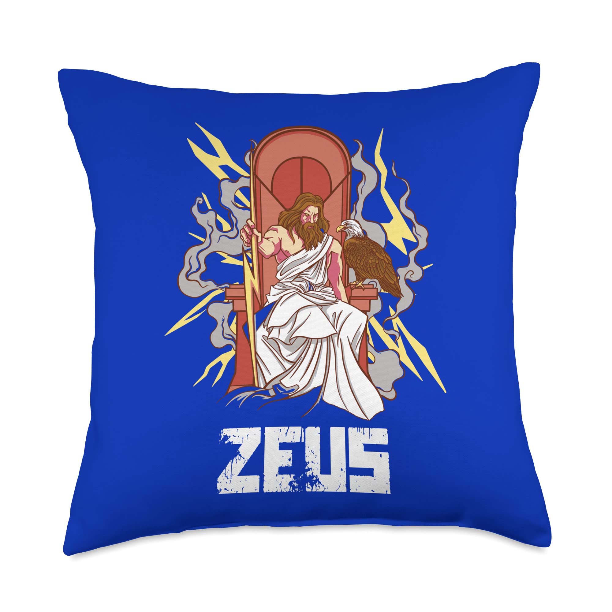 Cool Zeus Greek Father God Olympus Ancient Say Throw Pillow, 18x18, Multicolor