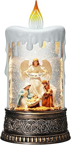 Miniatura 15 de Lámpara de globo de nieve de tren Gorrzai, lámpara de nieve de Navidad con temporizador automático de 6H y purpurina manual, decoraciones navideñas