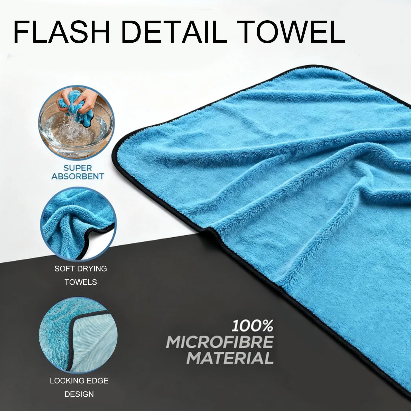 Amazon.co.jp: Flash Detail 車用乾燥タオル 24インチ x 36インチ
