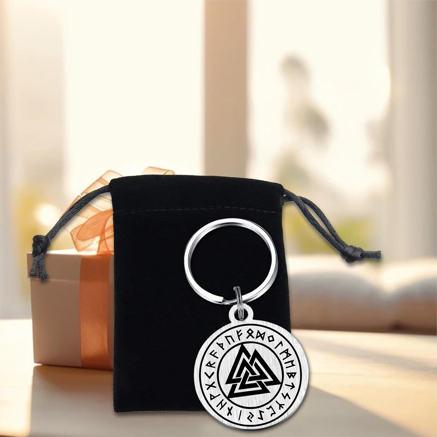 Viking Gifts for Women Men - Norse Mythology Gifts - Vegvisir, Odin, Fenrir, Tree of Life, Valknut Viking Keychain - Image 6