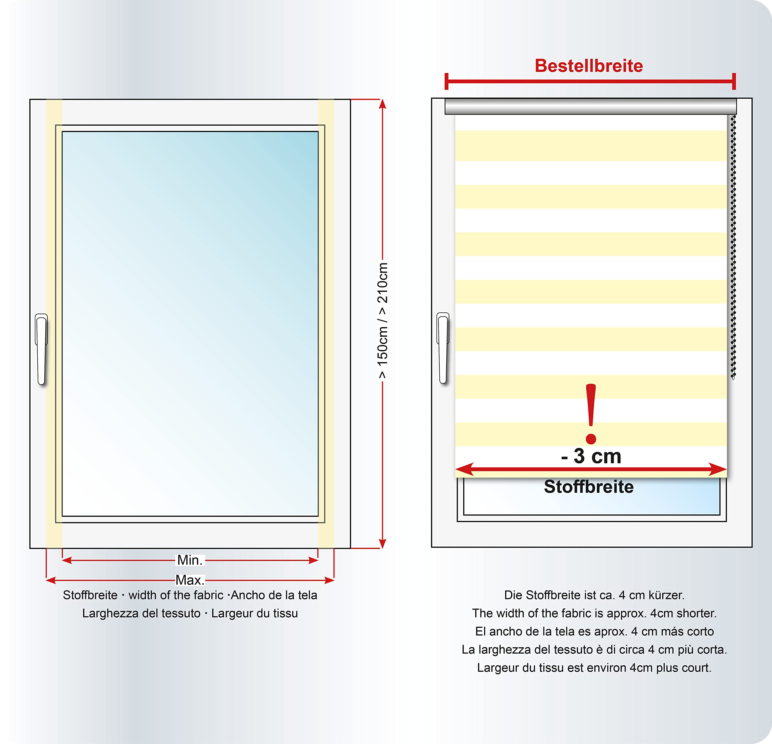 Premium Klemmfix Doppelrollo mit Kassette (Creme, 140 x 150 cm) - lichtdurchlässig & Blickdicht - Duo Vario Rollo für Fenster ohne Bohren (Stoffbreite 136 cm)