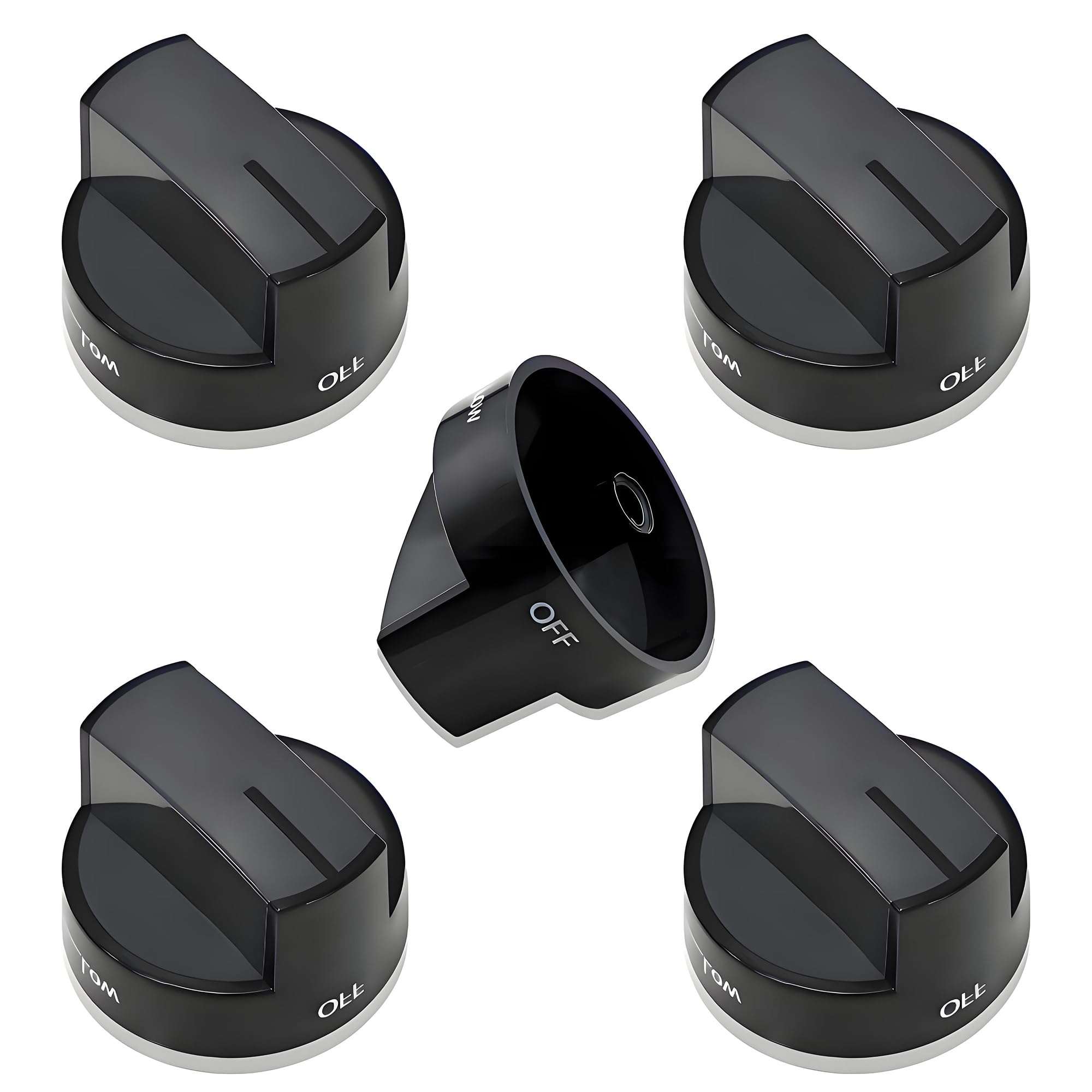 W10339442 Gas Stove Knobs Compatible with Whirlpool Range Oven - 5 Pack