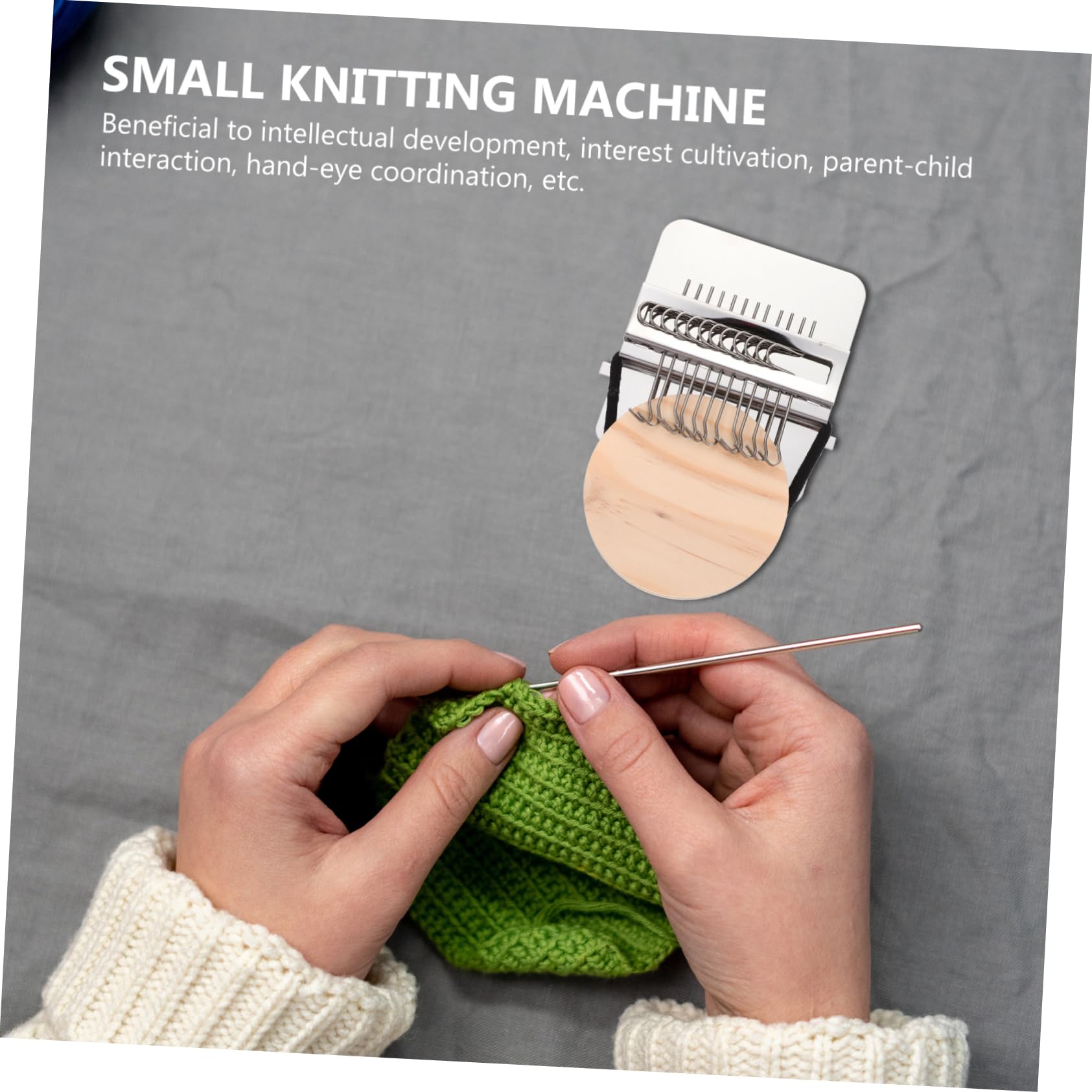 HOMSFOU 1Set DIY Wooden Loom Weaving Tool Compact Hand Knitting Loom for Clothes Repair Tapestry Crafts and Accessories for Sweaters Scarves and Wall Hangings