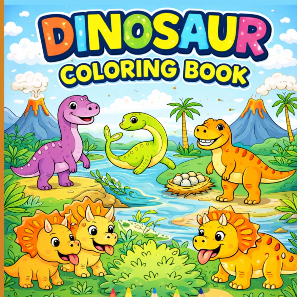 DINOSAUR COLORING BOOK: Educational Coloring Book Pages with Dinosaurs