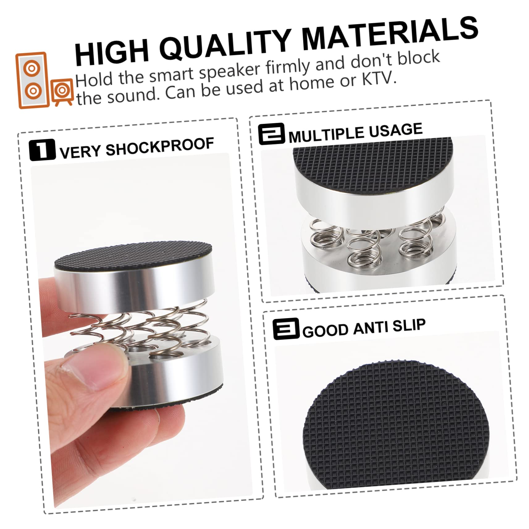 MOLUCKFU 4pcs Spring Pads for Speakers Isolation Feet for Home HiFi Sound Quality Non- Design for Enhanced Stability and Performance