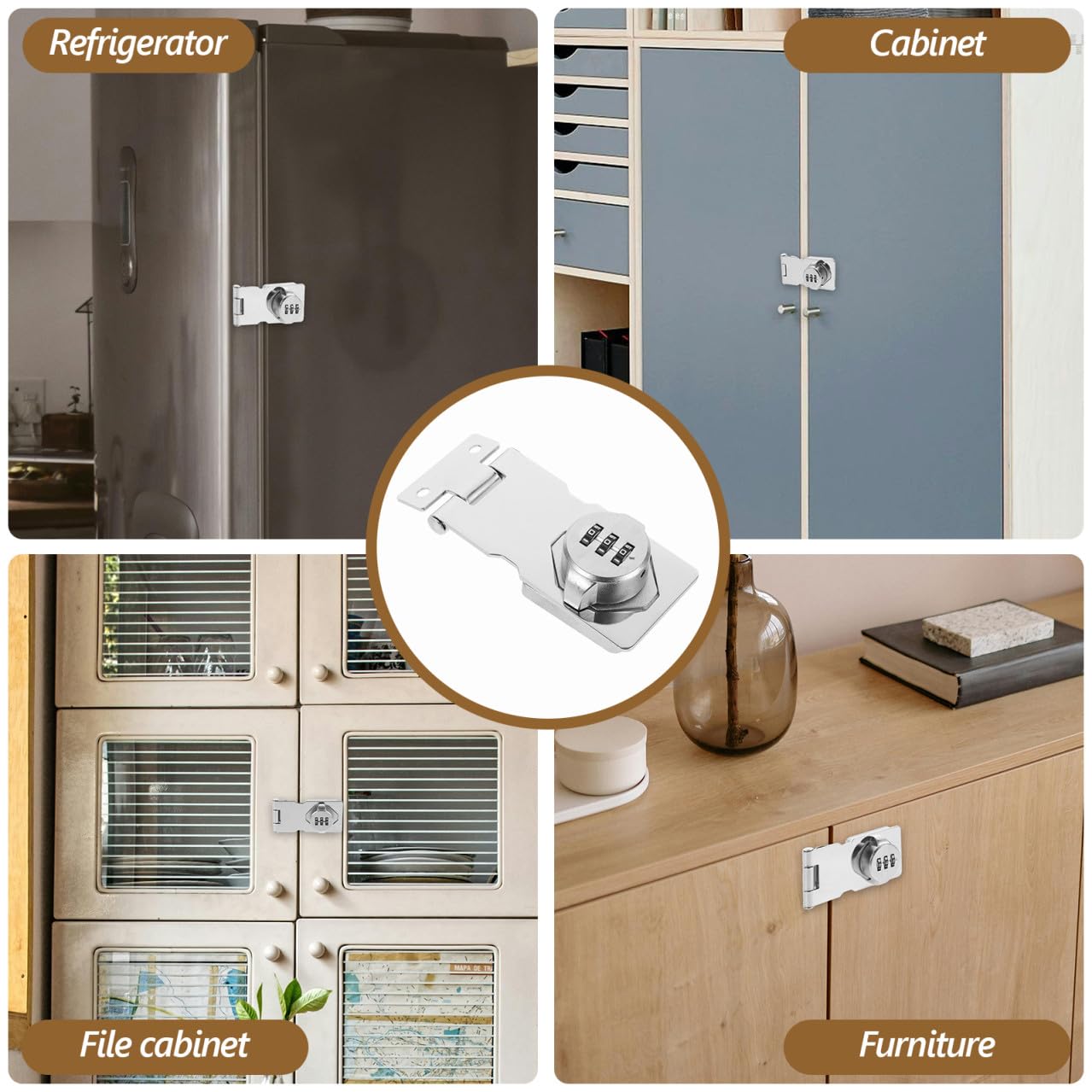 SHINEOFI 3pièces Serrure à Pour Et Casiers Verrouillage Numérique Sécurisé Installation Facile Personnalisation Codes Maison