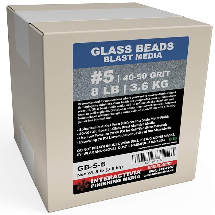 Buy 8 lb or 3.6 kg 5 Glass Bead Blasting Abrasive Peening Media (Fine